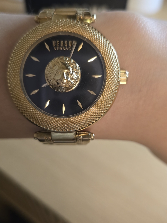 Versace Accessories - Versace Gold-Tone Women's Watch with Black Dial and Medusa Medallion